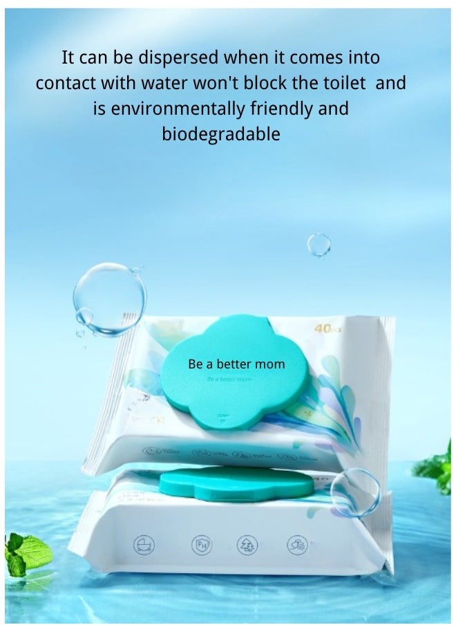 Be a better mom Toilet Wet Wipe | Ultra Soft Skin Friendly | Pure Water Baby Wet Wipe Toilet Sheets| Toilet Wipe Cleaning for Sensitive Skin | Fragrance-Free Baby Wet Wipe Sheets (200 Sheets/ 5 Pack)  - Image 1