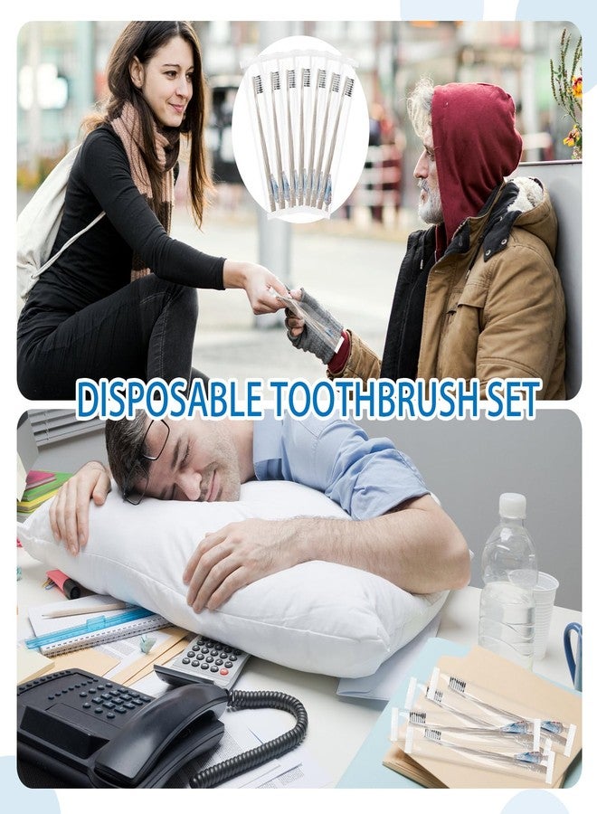 Uiifan مجموعة فرش أسنان للاستخدام مرة واحدة من Uiifan، 250 طقم، مع معجون أسنان، مغلفة بشكل فردي، مناسبة للسفر، فرش أسنان بشعيرات ناعمة، مستلزمات للمشردين، تبرع خيري للفنادق والملاجئ ودور رعاية المسنين. - Image 5