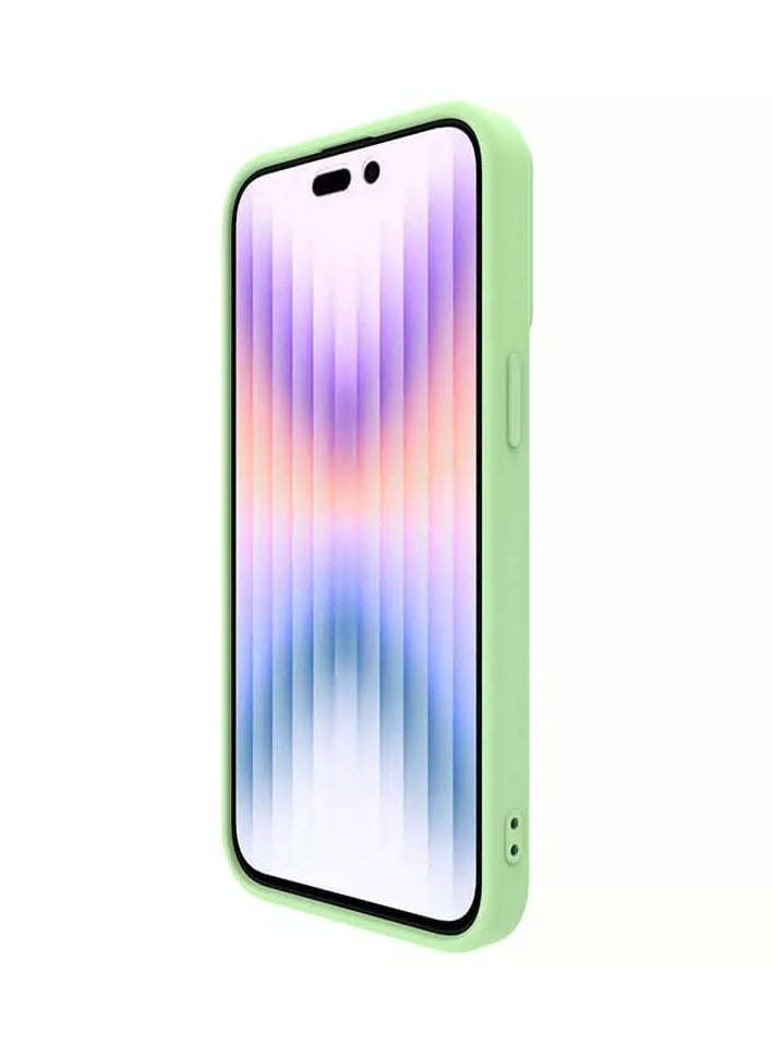 Nillkin CamShield Silky Magnetic Silicone Case for Apple iPhone 15 Pro (6.1", 2023) - Shock Absorbent Protection with MagSafe Compatibility - Mint Green  - Image 4
