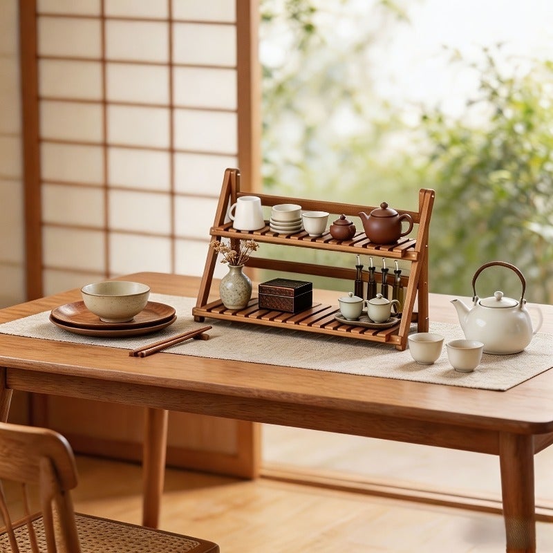 Vertical Multi-Layer Multifunctional Storage Rack, for Organizing Small Kitchen Spices, Tea Sets, and Coffee Utensils, Combining Display and Storage Functions. An Essential Tidy Item for Kitchen Countertops, Dining Areas, Balconies, and Tea Corners - Image 5