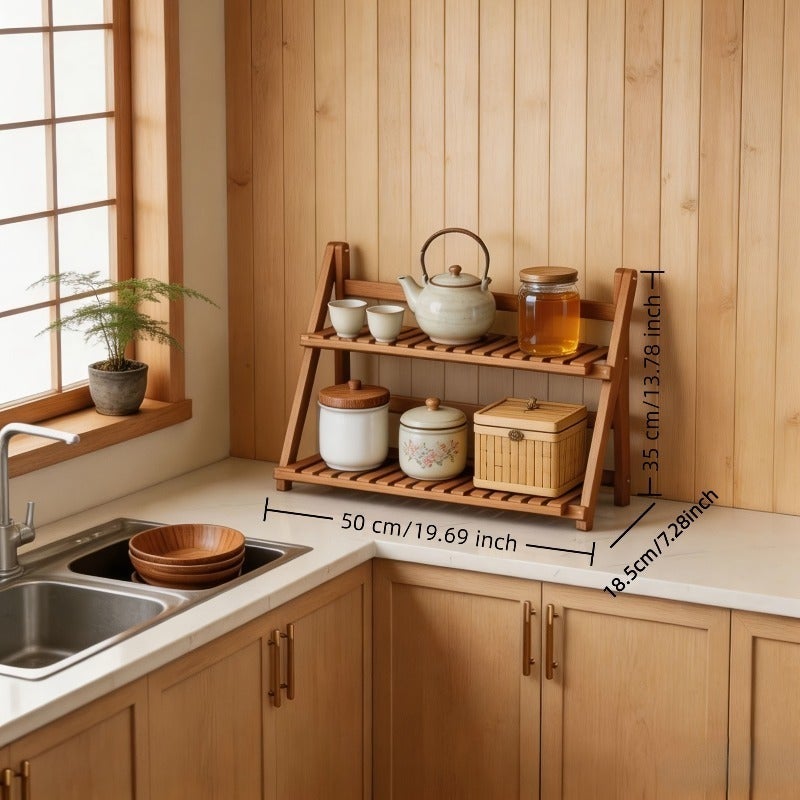 Vertical Multi-Layer Multifunctional Storage Rack, for Organizing Small Kitchen Spices, Tea Sets, and Coffee Utensils, Combining Display and Storage Functions. An Essential Tidy Item for Kitchen Countertops, Dining Areas, Balconies, and Tea Corners - Image 2