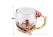 Bestbling Creative Handmade Enamel Home Decration Enamel Flower Crystal Glass Coffee Tea Water Cup 32CL Rose Red - Image 3
