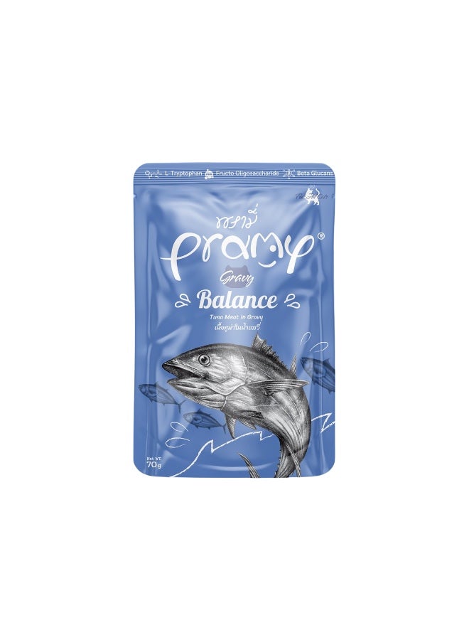 Pramy Tuna in Gravy Wet Food for Adult Cats and Kittens 70 g Pramy Pouches - 70 g  - Image 1