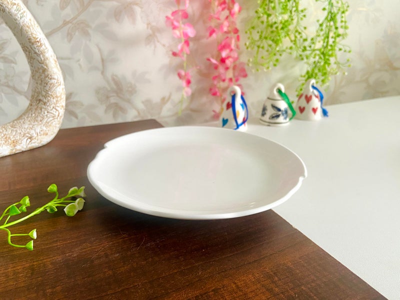 ALTAICA Porcelain White Ceramic Platter Appetizer Plate Tray for Serving Snacks, Salad Pizza, Parantha, Perfect for Modern Kitchen- Size 20x20x2 cm - Image 3