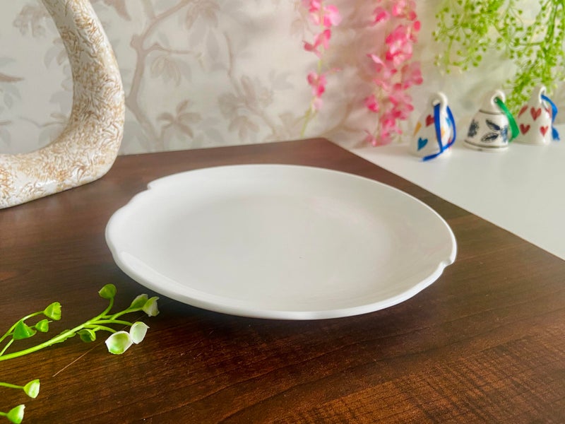 ALTAICA Porcelain White Ceramic Platter Appetizer Plate Tray for Serving Snacks, Salad Pizza, Parantha, Perfect for Modern Kitchen- Size 20x20x2 cm - Image 1