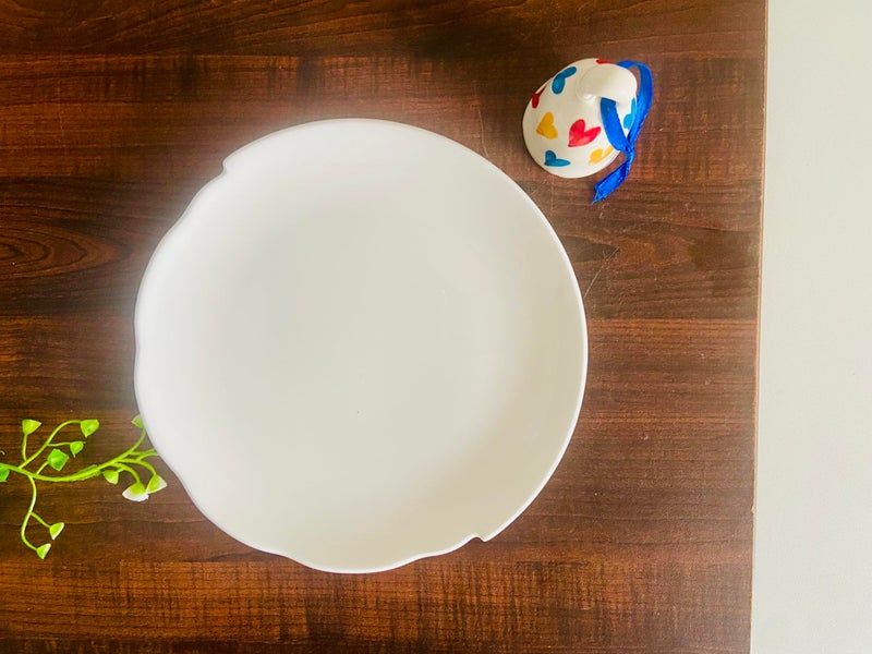 ALTAICA Porcelain White Ceramic Platter Appetizer Plate Tray for Serving Snacks, Salad Pizza, Parantha, Perfect for Modern Kitchen- Size 20x20x2 cm - Image 4