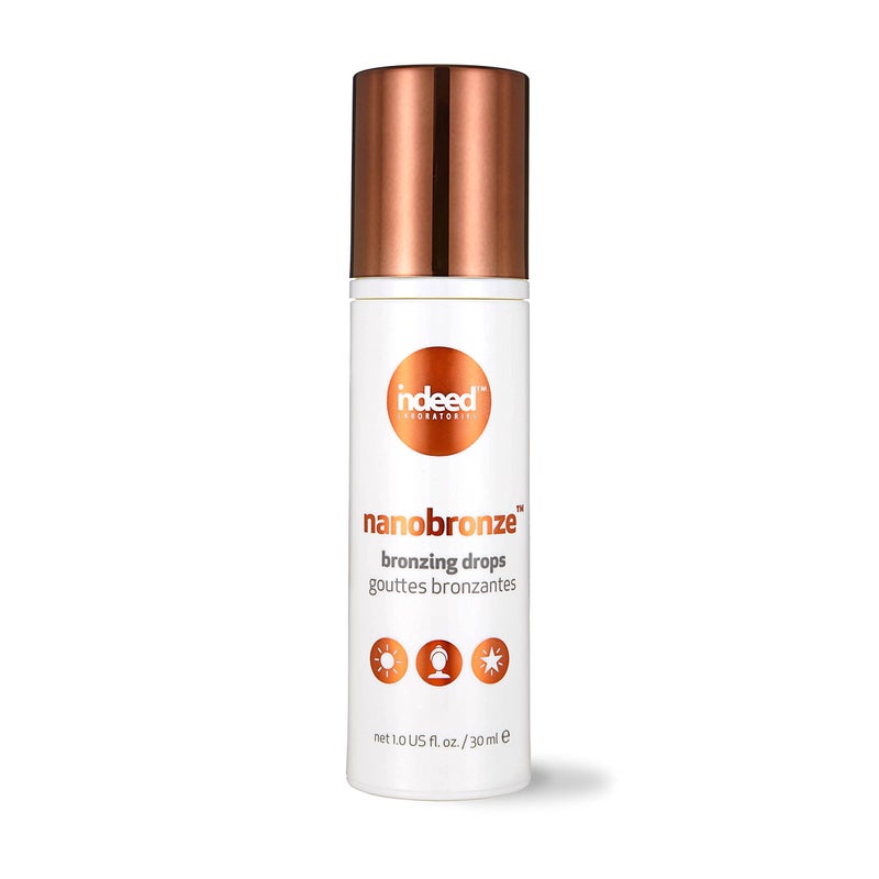 Indeed Labs Nanobronze Bronzing Drops | Face & Body Self Tanner for Pale Skin | Easy Self Tanner with Hyaluronic Acid, Pea, Cacao, & Giant Kelp Extracts | Fragrance-Free, Natural Tan, (1 Fl Oz) - Image 1
