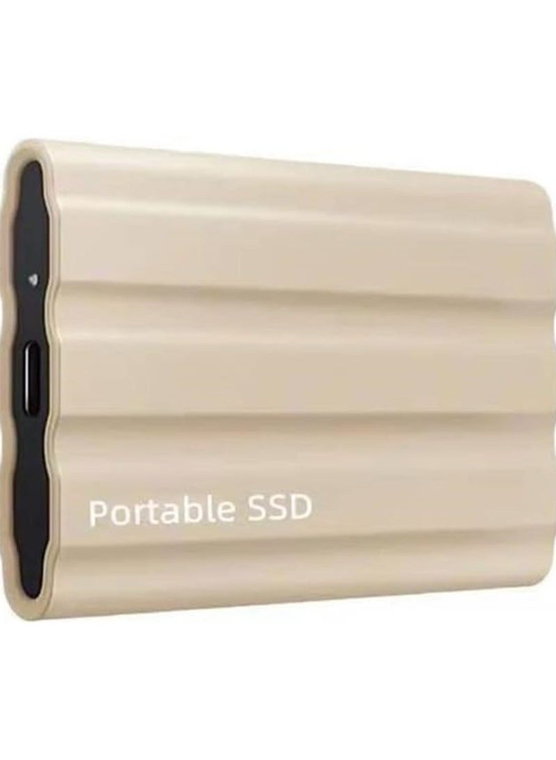 External Hard Drive, External Portable SSD, Computer Hard Drives, Ultra Slim USB 3.1 Type-C with USB-A, Easy to Carry Golden-6TB  - Image 1
