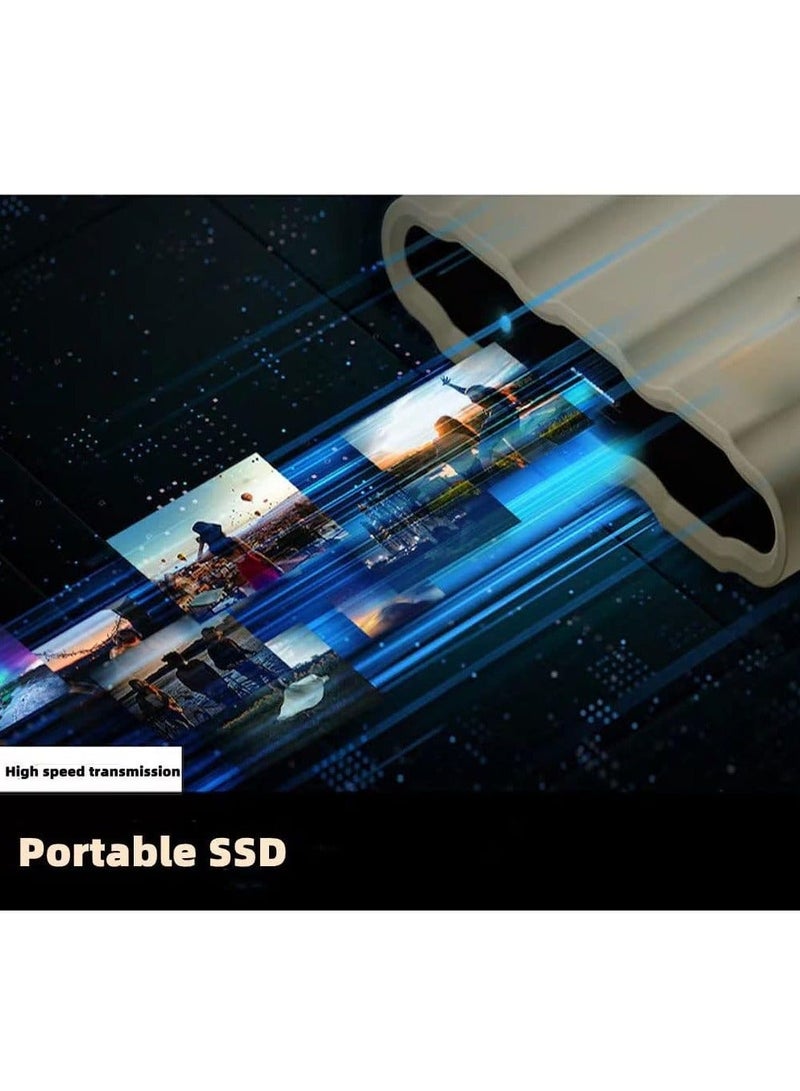 External Hard Drive, External Portable SSD, Computer Hard Drives, Ultra Slim USB 3.1 Type-C with USB-A, Easy to Carry Golden-6TB  - Image 2