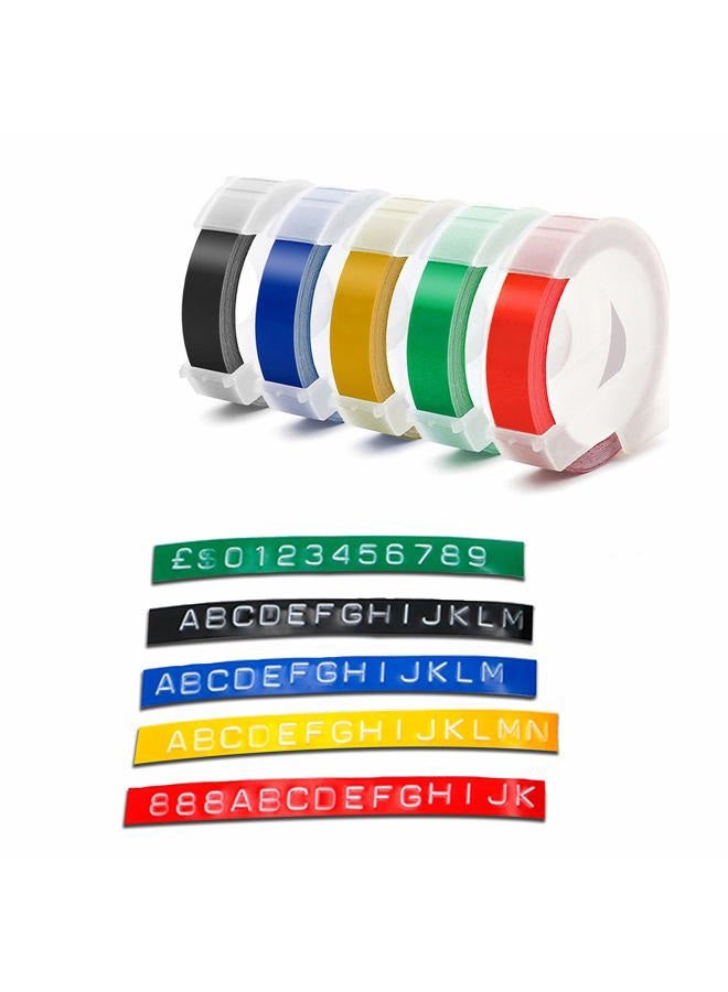 Methray Embossing Label Tape Compatible with Dymo Label Maker,3/8 Inch 3D Plastic Labels Replacement for Dymo Organizer Xpress 12965 DYM 12966 Office Mate II, White on Black Wide 3/8'' (9mm) - Image 3