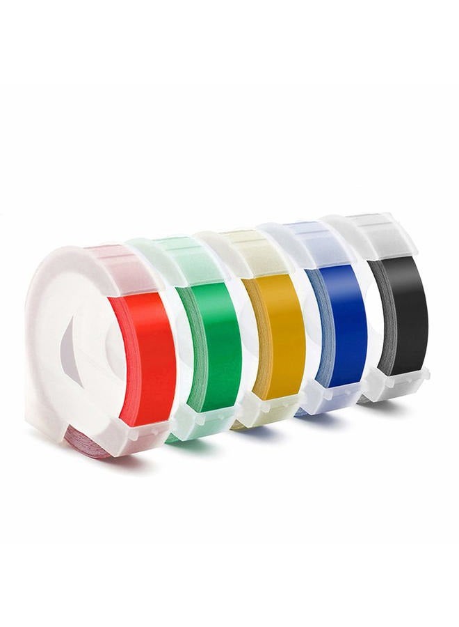 Methray Embossing Label Tape Compatible with Dymo Label Maker,3/8 Inch 3D Plastic Labels Replacement for Dymo Organizer Xpress 12965 DYM 12966 Office Mate II, White on Black Wide 3/8'' (9mm) - Image 1