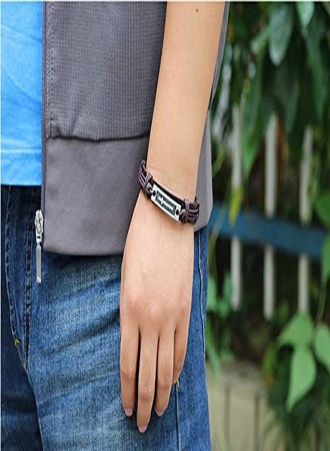 FORUBUS WWJD Leather Bracelet, Religious What Would Jesus Do Strand Bracelet for Women Men Religious Guide Gift, Go to Church Pray Baptism Jewelry - Image 2