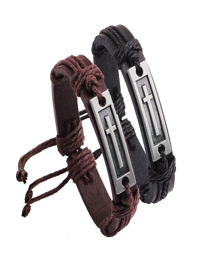 FORUBUS WWJD Leather Bracelet, Religious What Would Jesus Do Strand Bracelet for Women Men Religious Guide Gift, Go to Church Pray Baptism Jewelry - Image 5