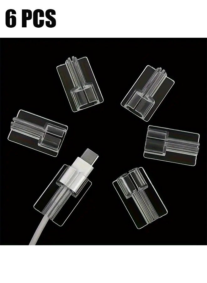 HY 6 Pcs Transparent Cable Protector Cover Sleeve For IPhone, Charger Cable Protector for iPhone Charger, Univeral Silicon Mini Data Charger Cable Saver, Cable Chomper  - Image 1