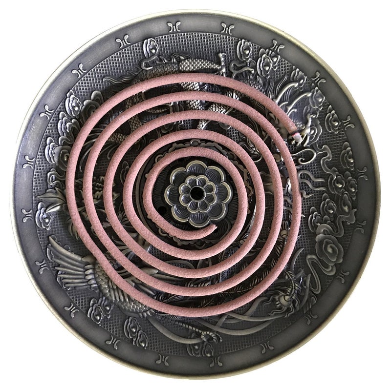 OTOFY Exquisite Tibet Buddha Eight Treasures Incense Burner Holder Incense Cones/Stick/Coil Incense Holders Home Decor Gift (Dragon Phoenix) - Image 4