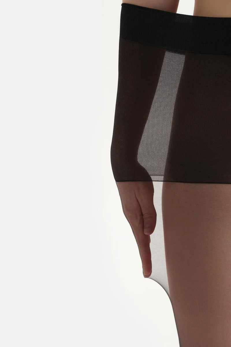 داجي Black Medium Transparent 3 Den Non-Slip Tights