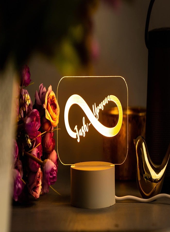 AICA Personalized Couple Name LED Table Lamp (Couple Name Infinity) (Couple Name Infinity Lamp)