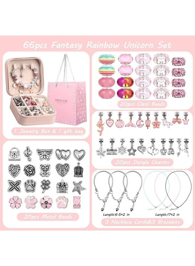 Charm Bracelet Making Kit for Girls, Gift Box Contains 68 PCS of Jewelry Making kit for 6-12 Years Old Girls' Arts and DIY Crafts for Birthday,Ramadan,Eid,Christmas Gift/Present  - Image 2