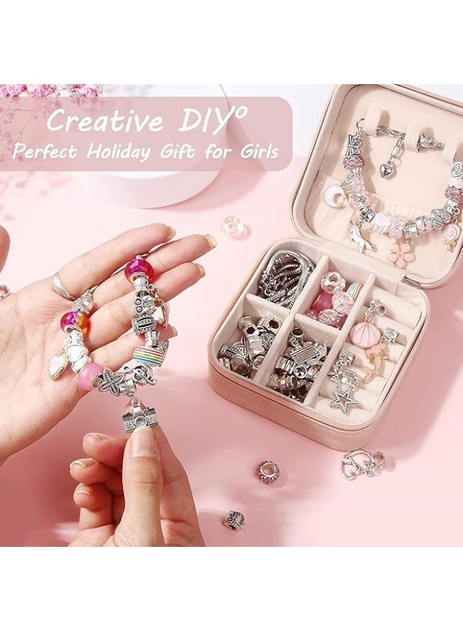 Charm Bracelet Making Kit for Girls, Gift Box Contains 68 PCS of Jewelry Making kit for 6-12 Years Old Girls' Arts and DIY Crafts for Birthday,Ramadan,Eid,Christmas Gift/Present  - Image 4