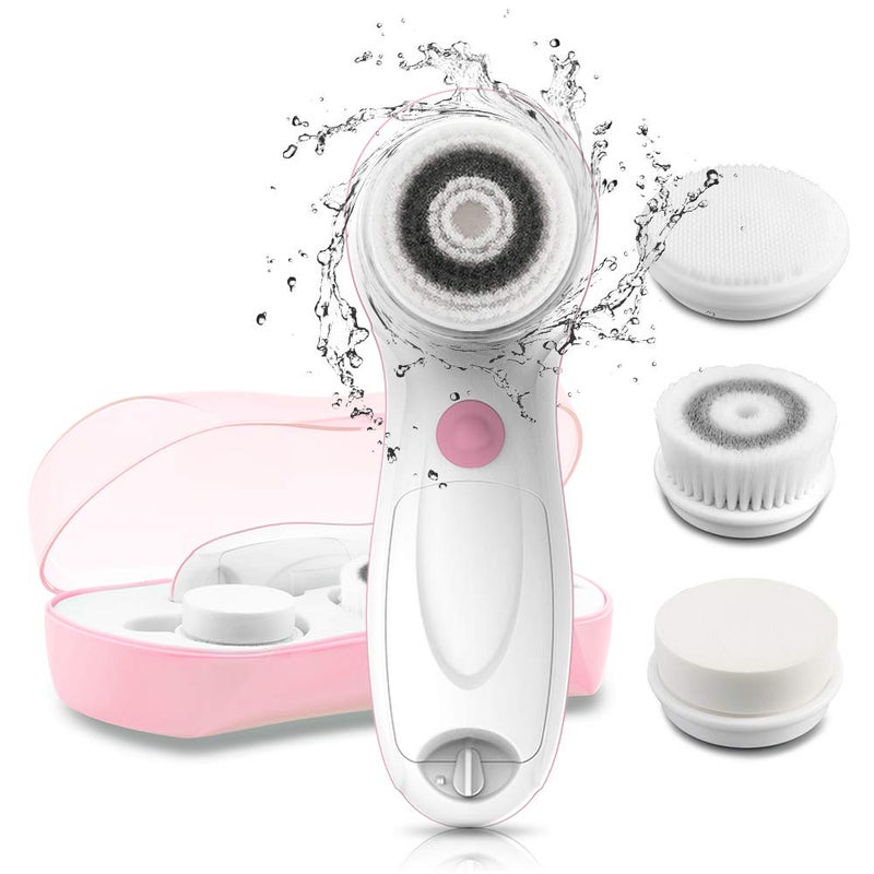 TOUCHBeauty Facial Cleansing & Exfoliator Brush Set with Travel Case 3 Professional Cleansing Brush Heads for Oil/Sensitive/Combination Skin |Waterproof, Dual Speed - Image 1