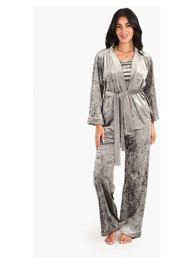Carina Velvet 3 Pieces Pyjama Set  - Image 1