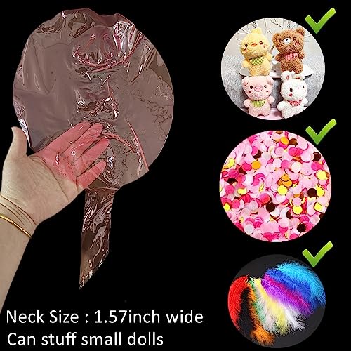 Efay Pink Clear Balloons for Stuffing 15Pcs 24inch Pre Stretched Large Stuffable Bobo Balloons Crystal Transparent Bubble Balloons for Party Decoration 15Pcs Pink - Image 5