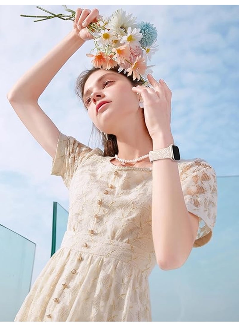 إكس ليفيل مجموعة من 3 أساور متوافقة مع سوار ساعة أبل 41/38/40 مم، سوار رياضي بديل من السيليكون القابل للتهوية بنقشة زهور، ناعم ولطيف، مناسب لساعات أبل سلسلة 11/10/9/8/7/6/5/4/3/2/1 SE Ultra - Image 5