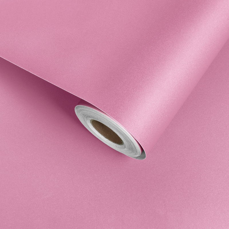 STICKEEP Matte Pink Contact Paper Peel and Stick Wallpaper for Girls Bedroom Self Adhesive Pink Wallpaper for Countertops Dresser Table Kitchen Cabinets Drawers Apartments Living Room 1575 x 80 - Image 2