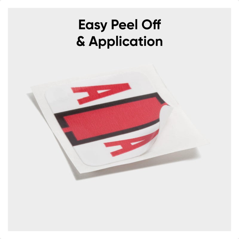 Smead BCCR Bar-Style Color-Coded Alphabetic Label, A, Label Roll, Red, 500 Labels per Roll, (67071) - Image 4