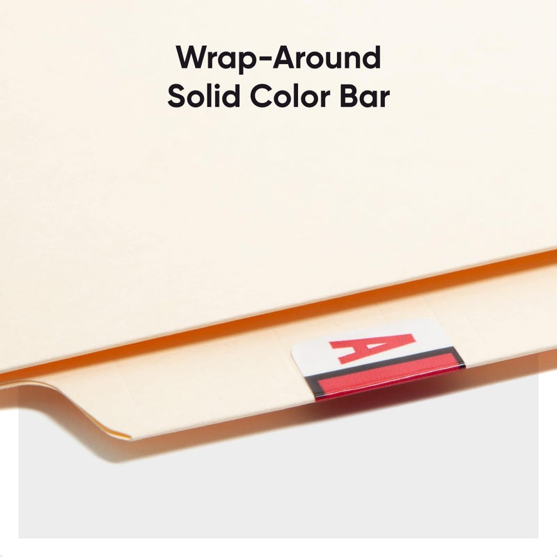 Smead BCCR Bar-Style Color-Coded Alphabetic Label, A, Label Roll, Red, 500 Labels per Roll, (67071) - Image 5