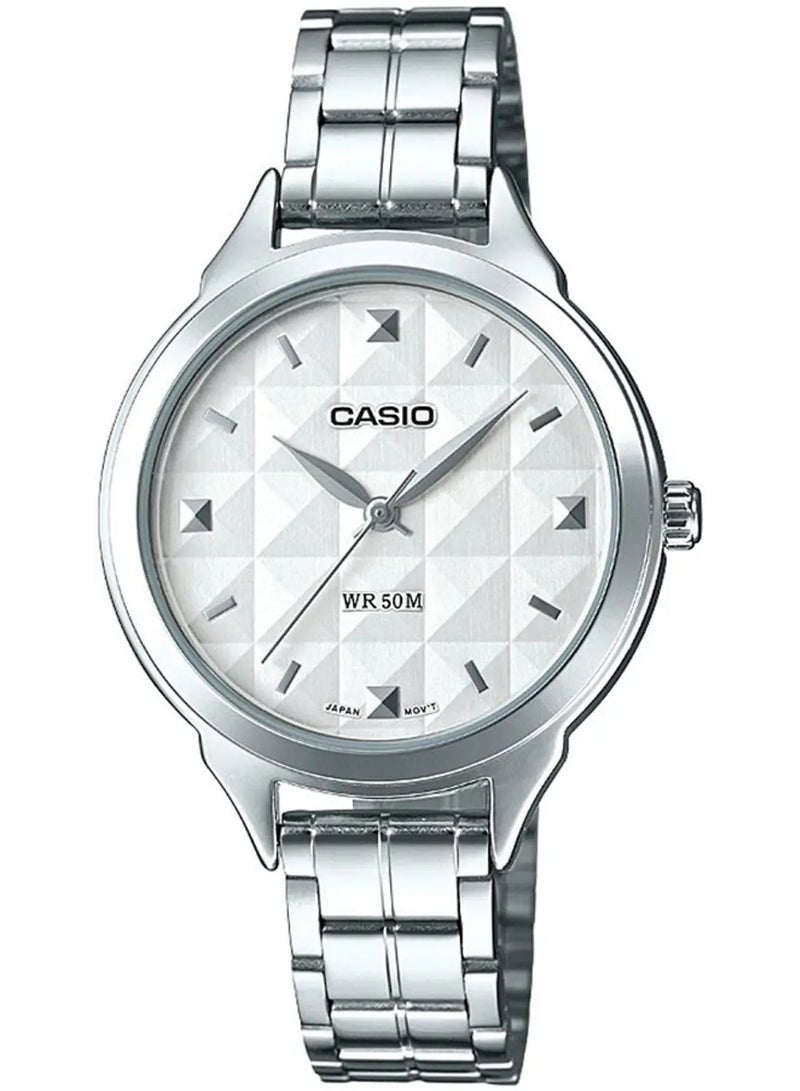 CASIO Enticer Analog Women’s Watch LTP-1392D-7AVDF, 40 mm White Dial, Stainless Steel Case & Stainless Steel Bracelet, 50 m WR - Image 1