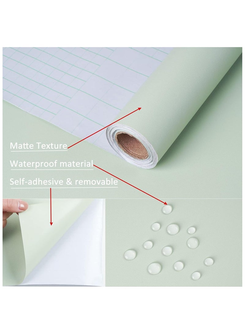 Anna 40CM x 5M Self-Adhesive Waterproof and Moisture-Proof Solid Color Simple Decorative Wallpaper - Image 2