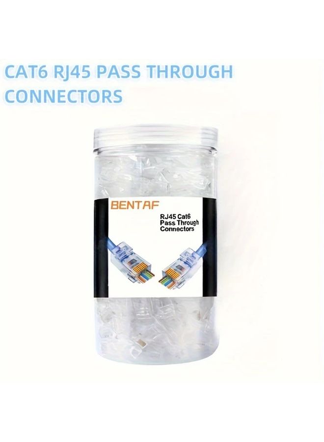 200 قطعة من موصلات الشبكة RJ45 من النوع UTP القابلة للاختراق من الفئة Cat6 و Cat5e - Image 1