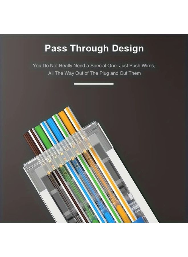 200 قطعة من موصلات الشبكة RJ45 من النوع UTP القابلة للاختراق من الفئة Cat6 و Cat5e - Image 2
