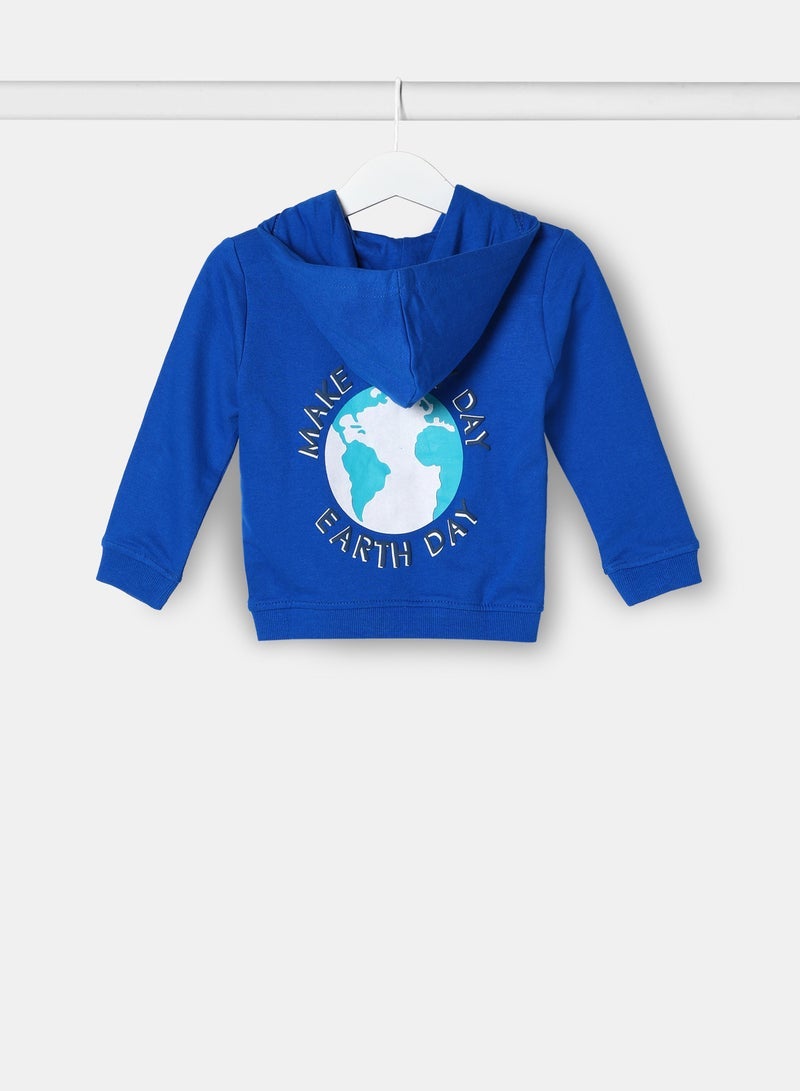 Zarafa boys hooded neck sleeve zip through cobalt blue - Image 2