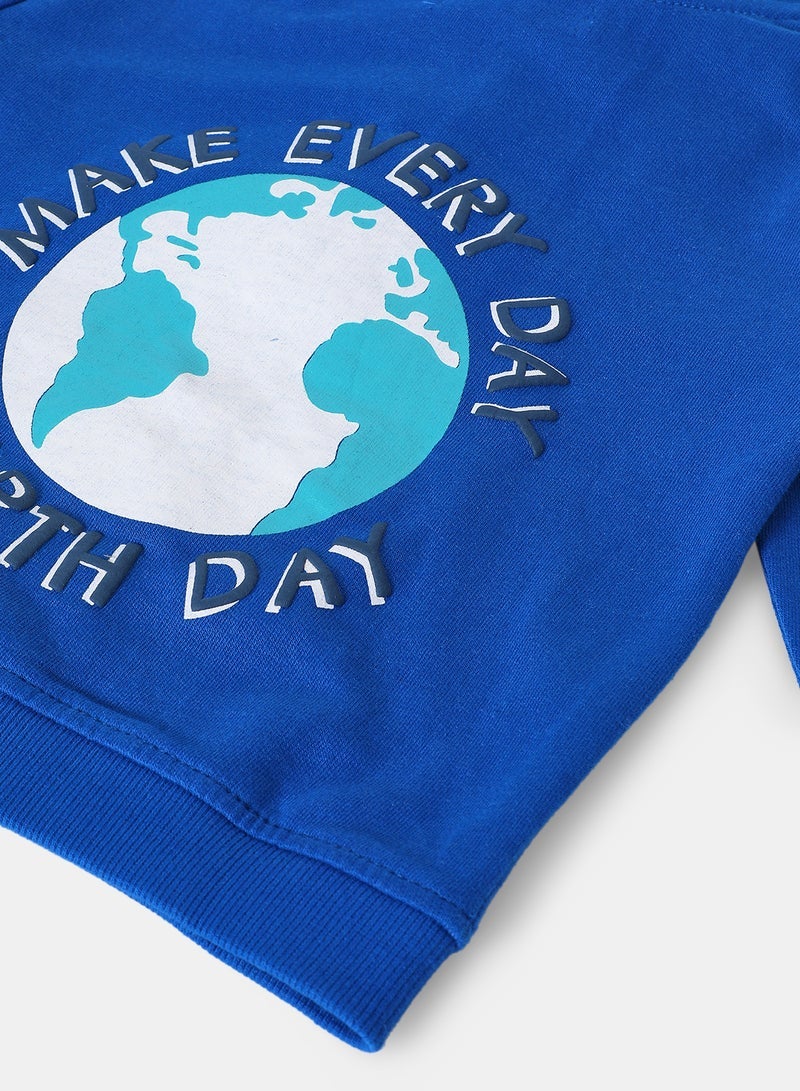 Zarafa boys hooded neck sleeve zip through cobalt blue - Image 3
