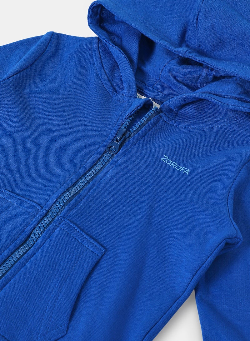 Zarafa boys hooded neck sleeve zip through cobalt blue - Image 4