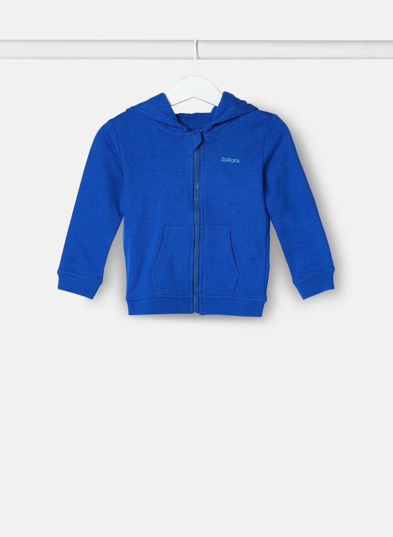 Zarafa boys hooded neck sleeve zip through cobalt blue - Image 1