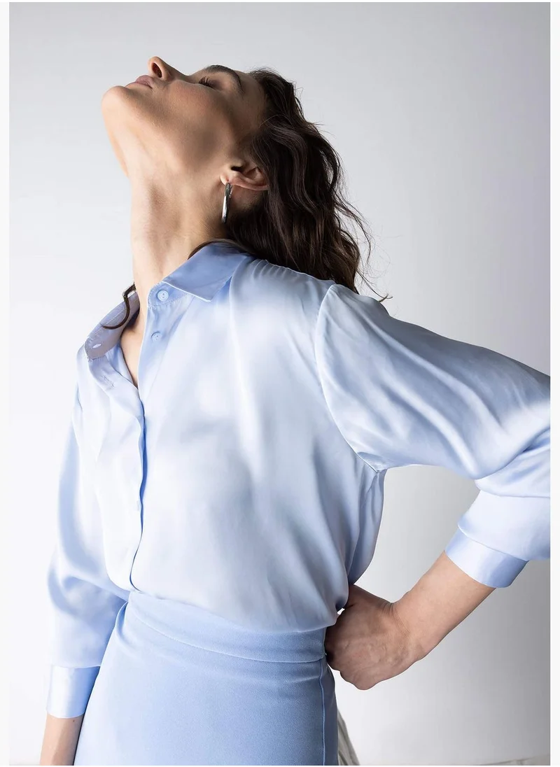 ديفاكتو Woman Woven Long Sleeve Shirt