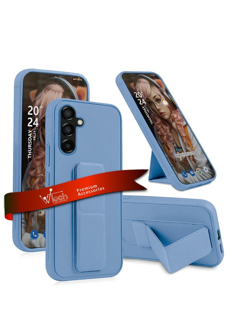 دبليو تيك حافظة بمقبض يدوي وحامل متعدد مغناطيسي للسيارة ومسند للأصابع لهاتف سامسونج جالاكسي S24 Plus / S24+ 5G 2024 أزرق سماوي - Image 1