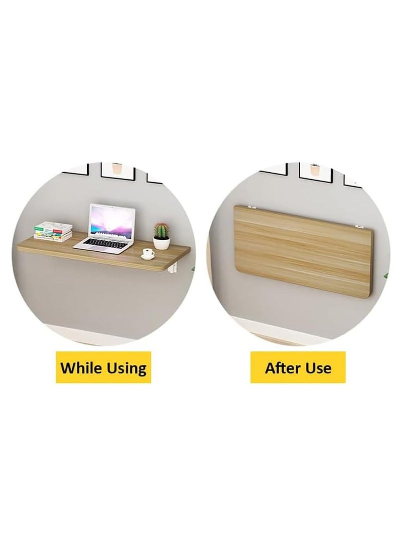 VITION Computer Wall Mount Stand Folding Wall-Mounted Drop-Leaf Table, Metal Folding Shelf Bench Table Bracket (40 X 80cm) Black - Image 3