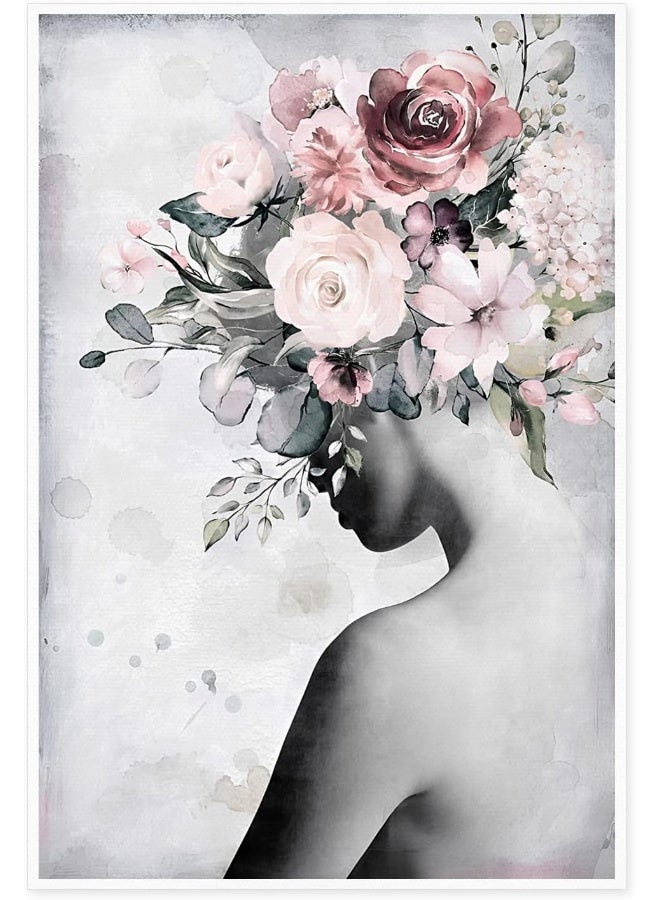 Home Trove Oitrela Canvas Prints Wall Art For Home and Office Wall Decoration Floral Woman Canvas Artwork Print Painting Picture Modern Modern Abstract Unframe Wall Art for Living Room Bedroom Kitchen 16x24inch  - Image 1