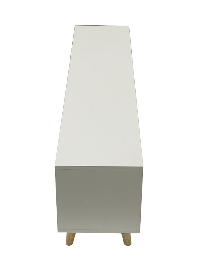 بست وان وحدة تلفاز عصرية وأنيقة للحفاظ على غرفة المعيشة منظمة وراقية 120x38x30 سم MDF أبيض - Image 5