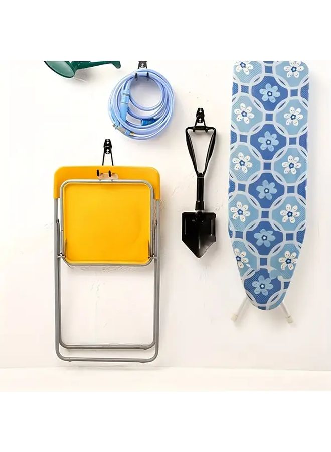 قطعتان من الخطافات السوداء الصغيرة المربعة لتخزين أدوات الحديقة والمرآب، تركيب على الحائط - Image 3