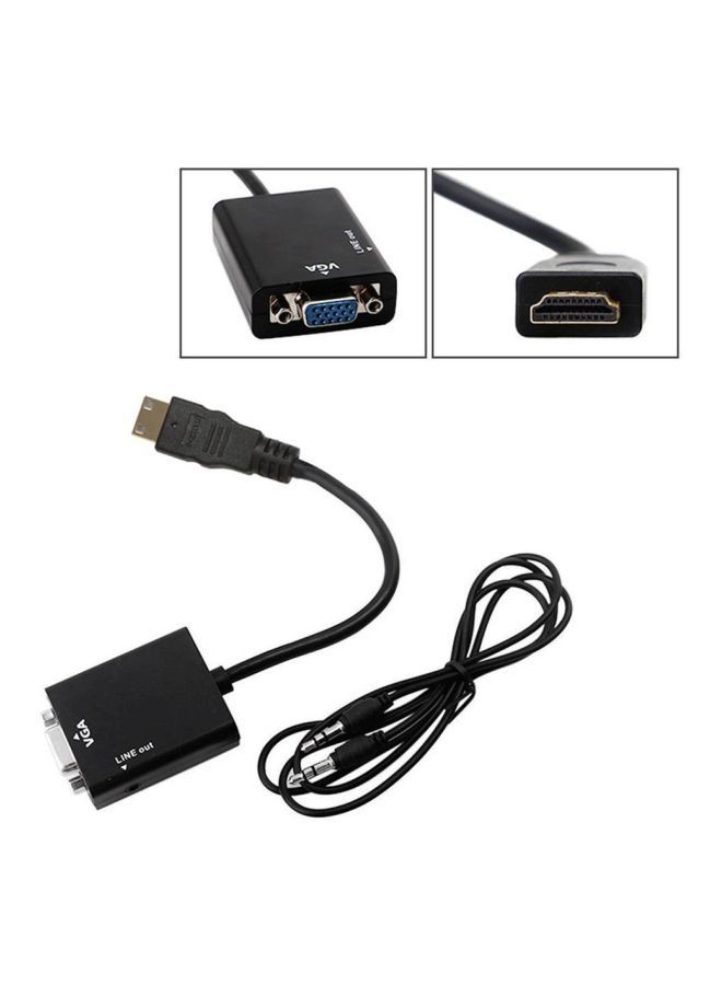NIBEMINENT HDMI Male To VGA Female Video Converter Adapter Cable Black - Image 5