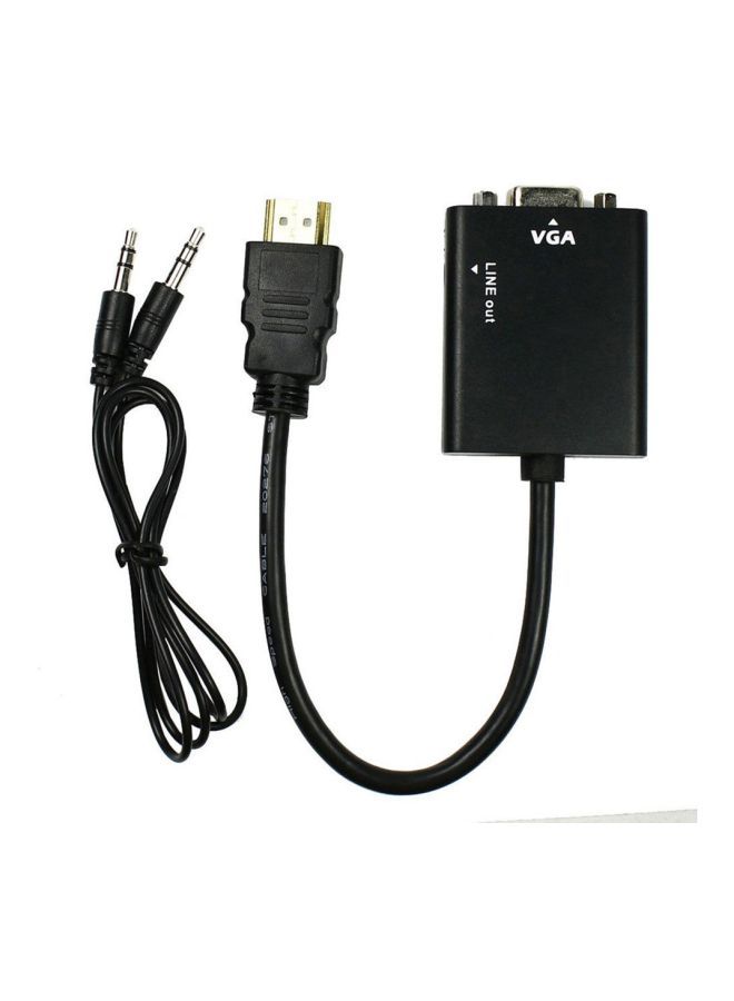 NIBEMINENT HDMI Male To VGA Female Video Converter Adapter Cable Black - Image 1