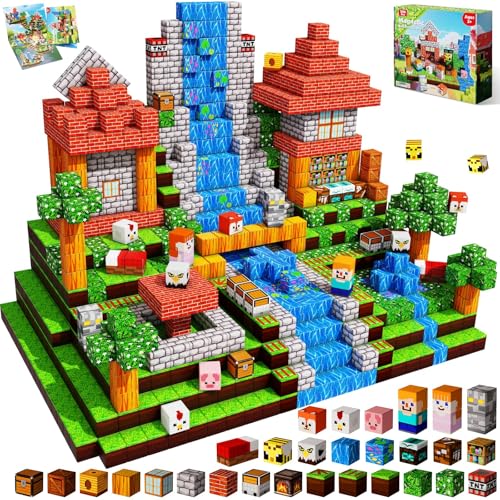 Annexfun 200 PCS Magnetic Blocks Magnetic Building Blocks Stacking Magnets for Kids Sensory Toy for STEM Montessori Sensory Toys for Kids 3 Boys and Girls Christmas Birthday Gifts - Image 1