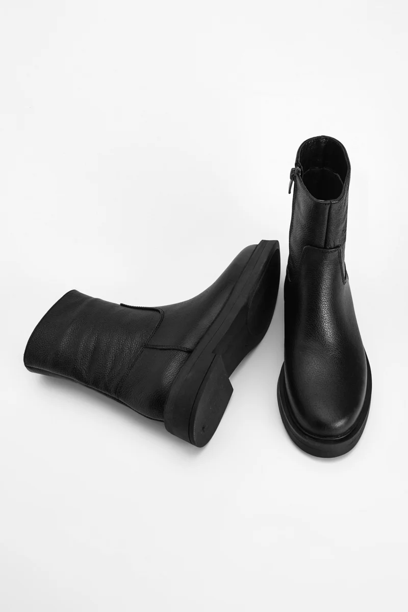 MARJIN Women's Leather Thick Sole Casual Boots Zervas
