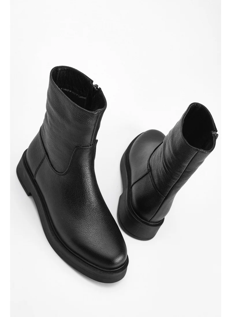 MARJIN Women's Leather Thick Sole Casual Boots Zervas