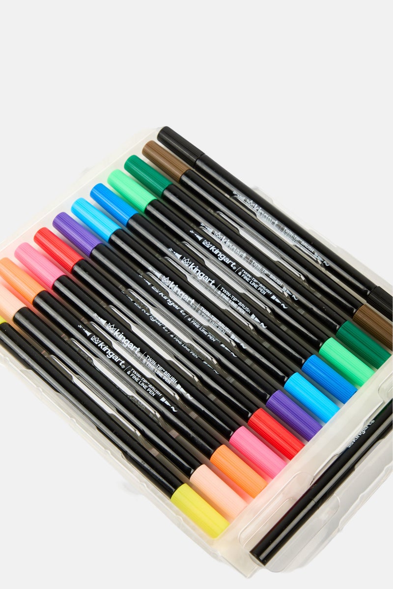 KINGART 30 Pcs Marker Set With Drawing Board Case, Multicolor  - Image 3